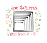 square cookie cutter sizes range from 2 inches to 5 inches