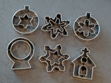 6pc Christmas Cookie Cutter Set, Holiday Cookie Cutters 