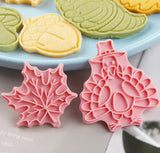 8pc Thanksgiving Cookie Cutter Set and Stamps Set