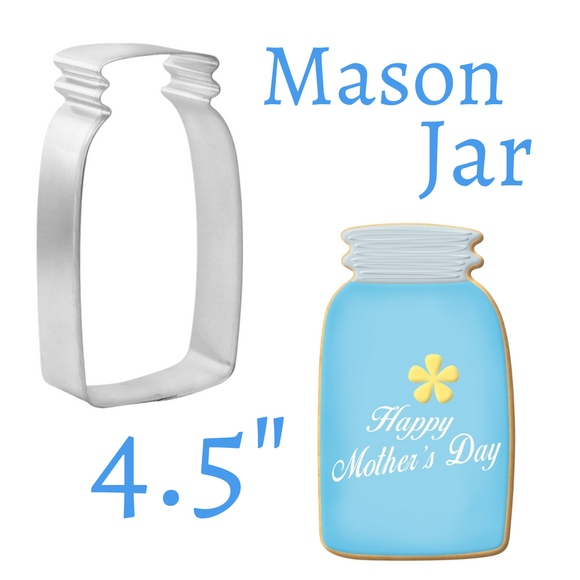 Mason Jar Cookie Cutter, 4.5 inches, Vintage Ball Jar Shape, Foose