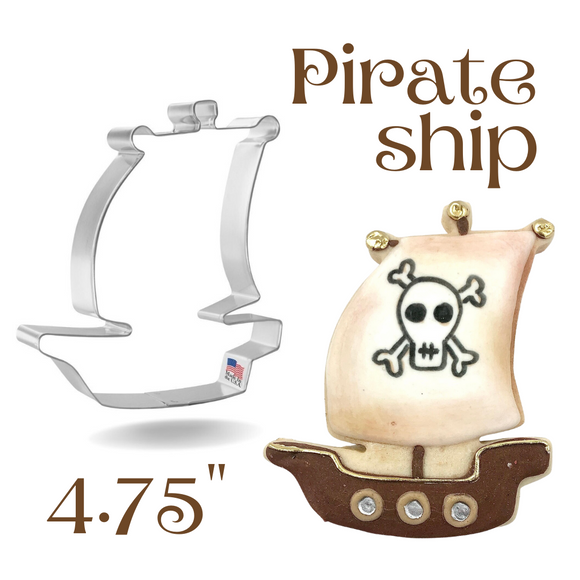 Pirate Ship Cookie Cutter, 4.75 inches, Made in the USA