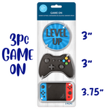 3pc Game On Cookie Cutter Set, Controller, Circle, and Rectangle