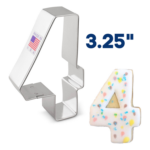 Number Four Cookie Cutter, No 4 for Fourth Birthday, Ann Clark