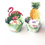 Complete 24pc Tropical Flamingo and Pineapple Cupcake Wrappers and Picks