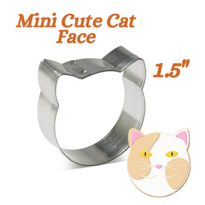 Mini Cute Cat Face Cookie Cutter, Halloween Cat Shape, Made in the USA