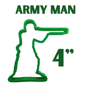 Green Army Man Standing Rifle Plastic Cookie Cutter, Military Themed Cookies