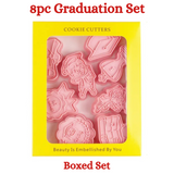 8pc Graduation Set Cookie Cutter and Stamps Set