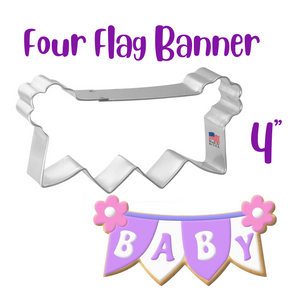 Four Flag Banner Cookie Cutter, Made in the USA