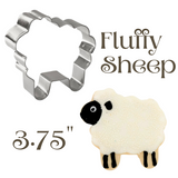 Fluffy Sheep Cookie Cutter, 3.7 inches, Farm Animal, Made in the USA