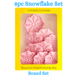 8pc Snowflakes Set Cookie Cutter and Stamps Set