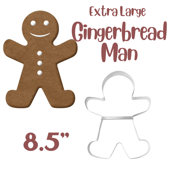 Extra Large Gingerbread Man with Brace Cookie Cutter, 8.5