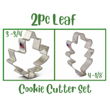 2pc Leaf Cookie Cutter Set, Autumn Maple and Oak Leaves, Ann Clark