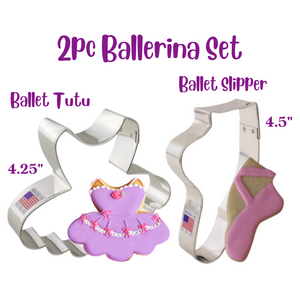 2pc Ballerina Cookie Cutter Set, Ballet Dance Ann Clark