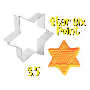 Star Six Point Cookie Cutter, 3.5" Jewish Holiday Baking