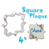 4" Square Plaque Cookie Cutter, Wedding Message Cookies, Ann Clark