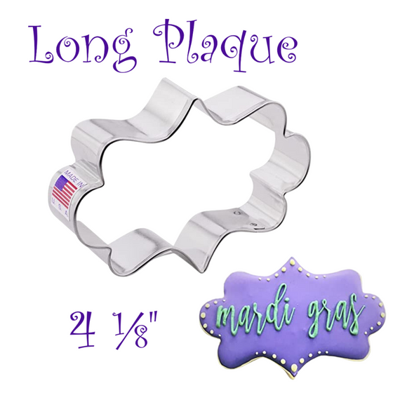 Long Plaque Cookie Cutter, Wedding Message Ann Clark