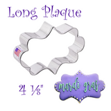 Long Plaque Cookie Cutter, Wedding Message Ann Clark