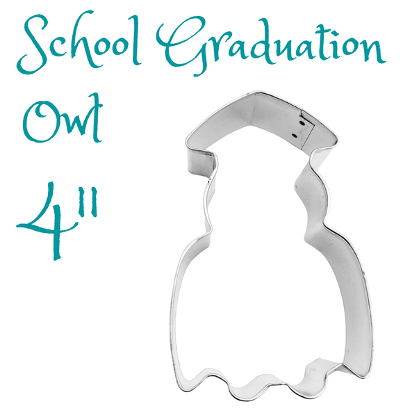 School Graduation Owl Metal Cookie Cutter