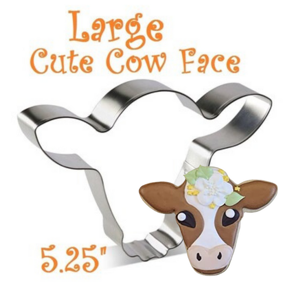 Extra Large Cute Cow Face Cookie Cutter, 5.25