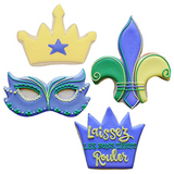 4pc Mardi Gras and New Orleans Cookie Cutter Set