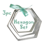 3 piece set of hexagon cookie cutters