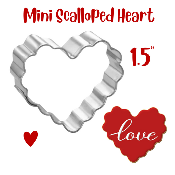 Mini Scalloped Heart Cookie Cutter, 1.5