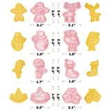 8pc Happy Santa Set Cookie Cutter and Stamps Set