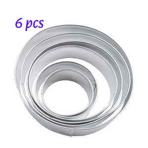 6 pcs Round Circle Biscuit Metal Cookie Cutter Set