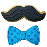 2-Piece Little Man Cookie Cutter Set, Bow Tie and Mustache, Ann Clark