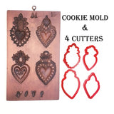 4 Hearts Cookie Mold, Make Springerle Cookies