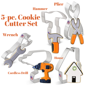 5pc Tools Cookie Cutters Set, Construction Shapes Cookies