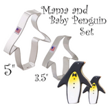 Mama and Baby Penguin Cookie Cutter Set, 2pc Winter Cookie Set, Ann Clark