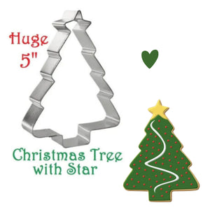 Large Christmas Tree with Star Cookie Cutter, Christmas Baking