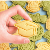 8pc Graduation Set Cookie Cutter and Stamps Set