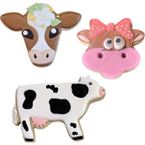 3pc Cow Cookie Cutter Set, Cow, Cute Cow/Steer Face and Cow Face, Ann Clark