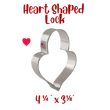 Heart Padlock Cookie Cutter, Valentine's Day, Wedding and Love Shapes, Ann Clark