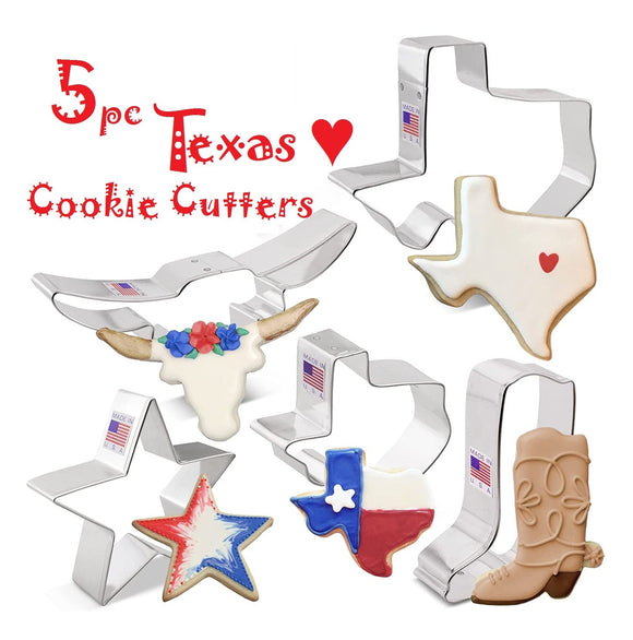 5pc Texas cookie cutter set