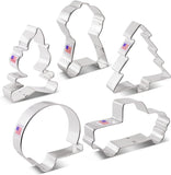 5pc Camping Cookie Cutter Set, Camper Campfire and Pickup Truck Shapes, Ann Clark