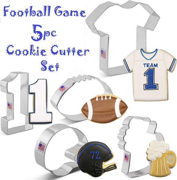 5pc Football Game Cookie Cutter Set, Ann Clark FREE SHiPPiNG