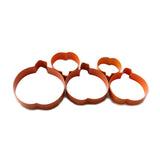 Set of 5 Nesting Pumpkin Cookie Cutters, Orange Color Coated Steel