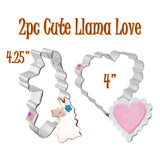 2pc Cute Llama Love Cookie Cutter Set, Ann Clark Llama and Scalloped Heart, FREE SHiPPiNG