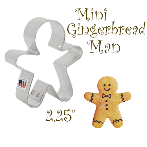 Mini Gingerbread Man Cookie Cutter, Christmas Gingerbread Boy, Ann Clark