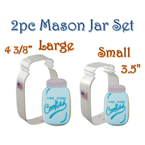 2pc Mason Jar Cookie Cutter Set, Vintage Ball Jar Shape, Ann Clark FREE SHiPPiNG