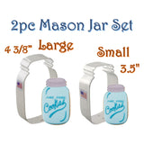 2pc Mason Jar Cookie Cutter Set, Vintage Ball Jar Shape, Ann Clark FREE SHiPPiNG