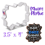 Square Plaque Cookie Cutter, Wedding Message Ann Clark