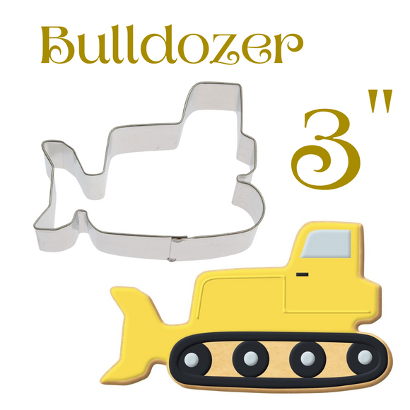 Small Bulldozer Cookie Cutter, 3 inches, Construction Truck, Made in the USA, Foose