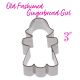 Old Fashioned Gingerbread Girl Cookie Cutter, 3 inches, Foose Made in the USA