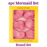 6pc Mermaid Cookie Cutter Set and Stamps Set