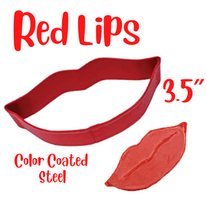 Red Lips Cookie Cutter, 3.5" Color Coated Steel Cutters, Valentine's Day Wedding and Love