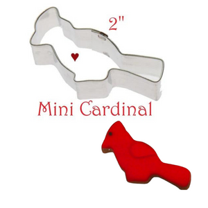 Mini Cardinal Cookie Cutter, Small 2" Bird Shape, Foose Brand